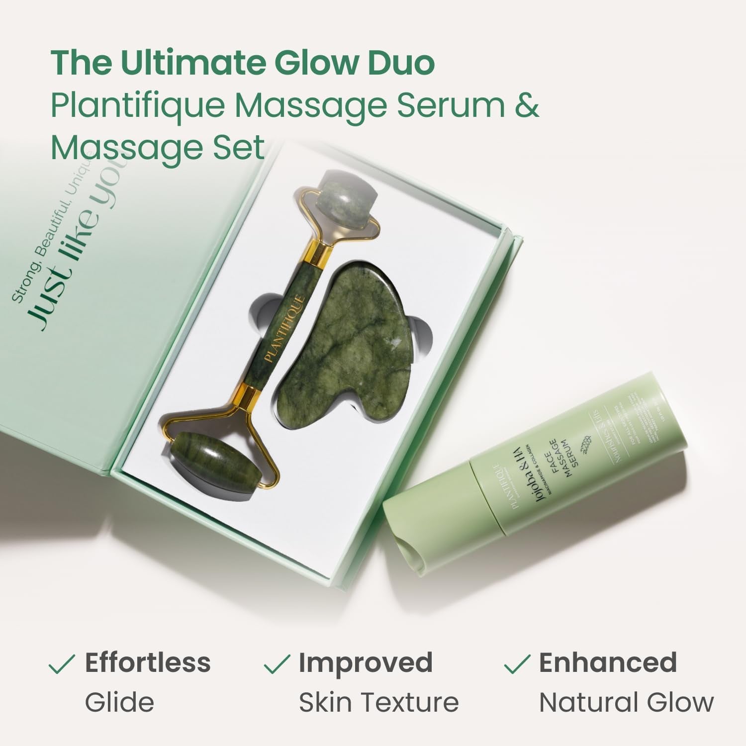 Jade Roller for Face and Gua Sha Facial Tools - Includes Real Jade Roller and Gua Sha Set - Certified Face Roller and Guasha for Your Skin Care Routine