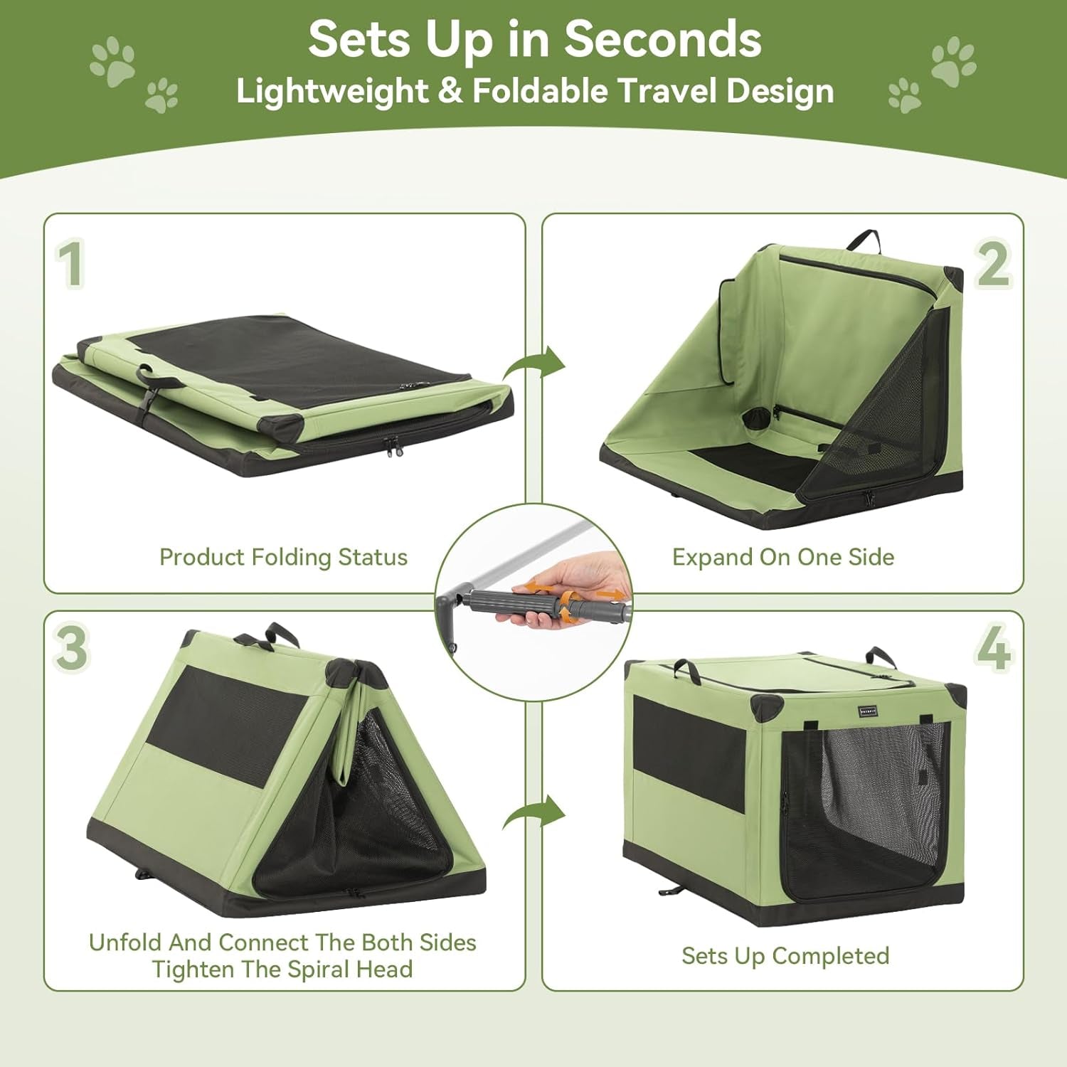 Portable Soft Collapsible Dog Crate for Indoor and Outdoor Soft-Sided Crate