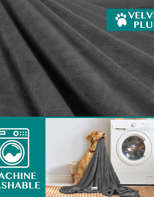 Load image into Gallery viewer, Dog Blanket for Small Medium Dogs, Pet Bed Blanket Cat Puppy Kitten, Fleece Furniture Couch Cover Protector Sofa Car, Soft Sherpa Dog Throw Plush Reversible Washable, Mini 29X40 Solid Dark Gray
