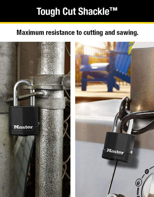 Load image into Gallery viewer, M115XQLF Magnum Heavy Duty Outdoor Padlock with Key, 4 Pack Keyed-Alike
