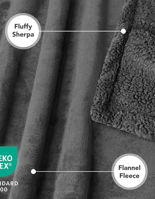 Load image into Gallery viewer, Dog Blanket for Bed, XL Pet Blanket Large Dogs, Fleece Furniture Couch Cover Protector Sofa Car Crate Kennel, Soft Sherpa Cat Throw Plush Reversible Washable, Twin 60X80 Solid Dark Gray
