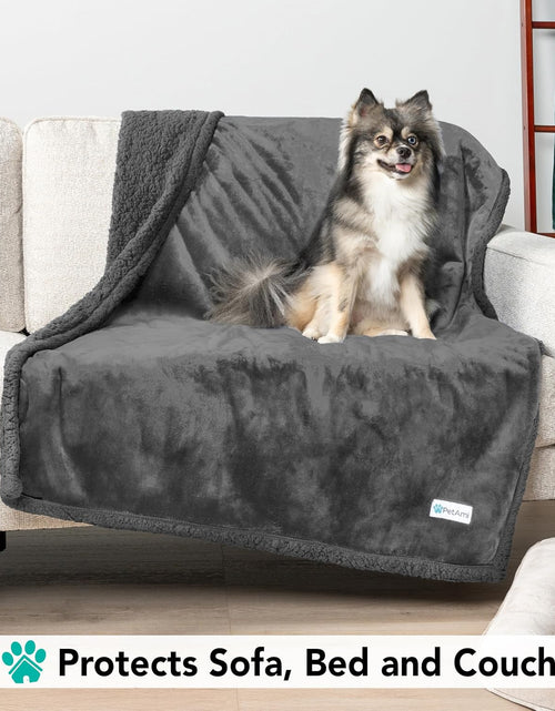 Load image into Gallery viewer, Dog Blanket for Bed, XL Pet Blanket Large Dogs, Fleece Furniture Couch Cover Protector Sofa Car Crate Kennel, Soft Sherpa Cat Throw Plush Reversible Washable, Twin 60X80 Solid Dark Gray
