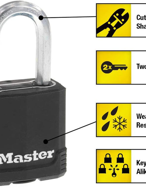 Load image into Gallery viewer, M115XQLF Magnum Heavy Duty Outdoor Padlock with Key, 4 Pack Keyed-Alike
